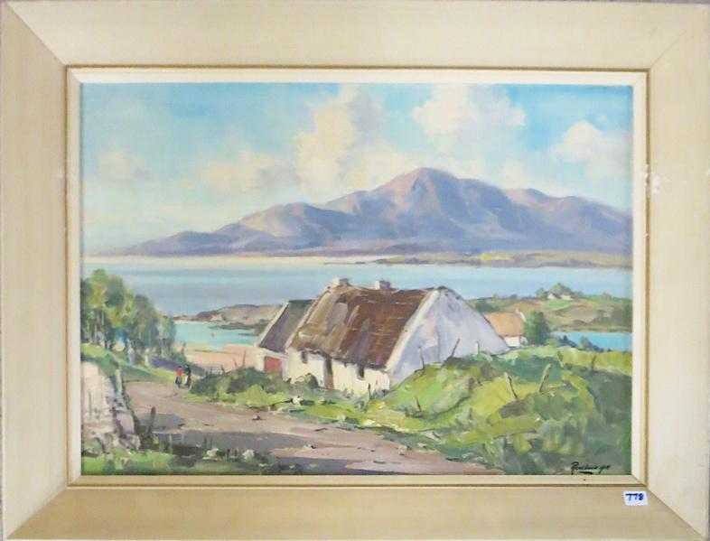 Appraisal: ROWLAND HILL OIL ON CANVASBOARD Irish - Mourne Mountains from