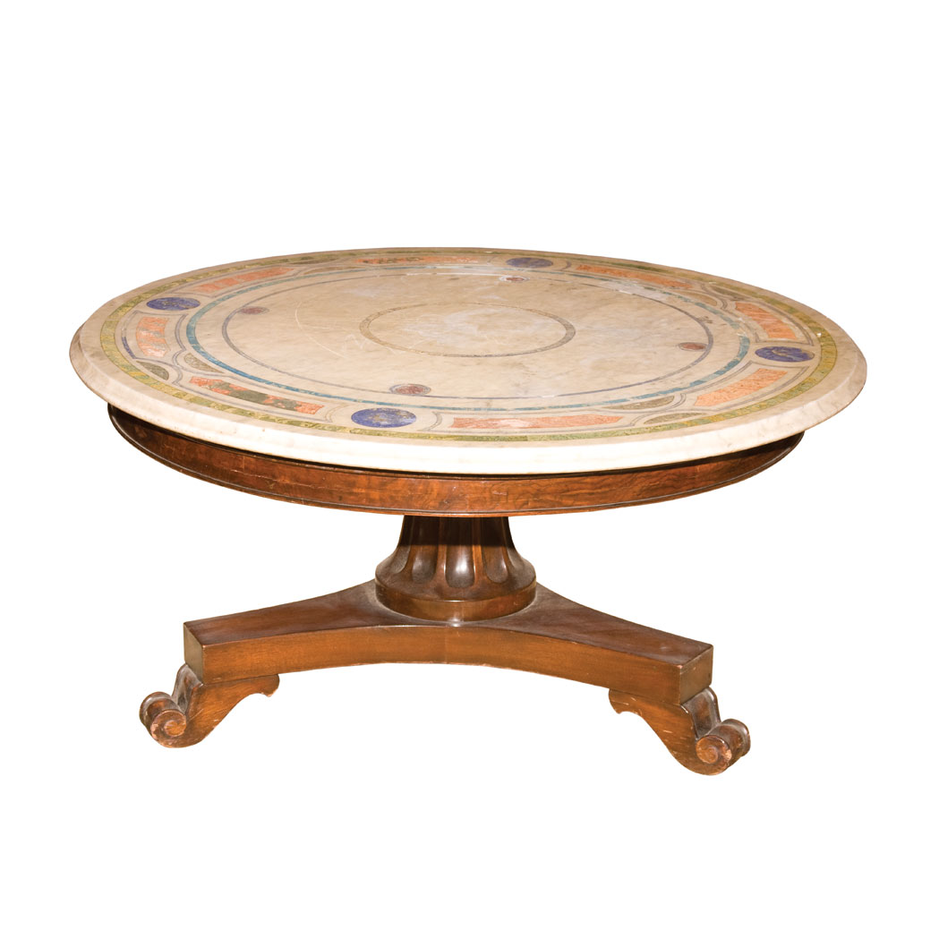 Appraisal: Italian Style Scagliola Top Low Table Height inches diameter inches