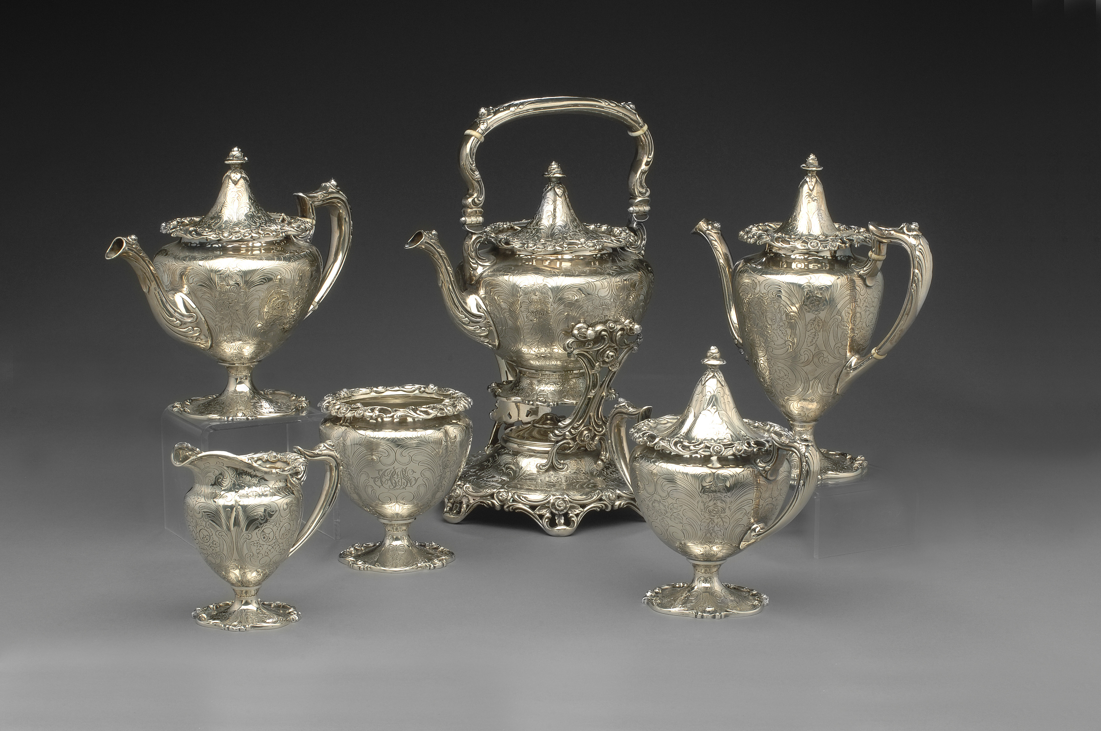 Appraisal: AMERICAN SILVER SIX-PIECE TEA AND COFFEE SERVICE BAILEY BANKS BIDDLE