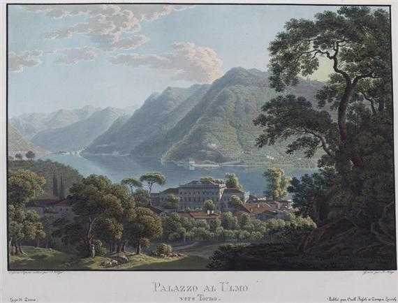 Appraisal: ITALY -Palazzo al Ulmo vers Torno Lago di Como Dessin