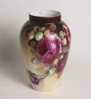 Appraisal: French Hand Painted Porcelain Vase H