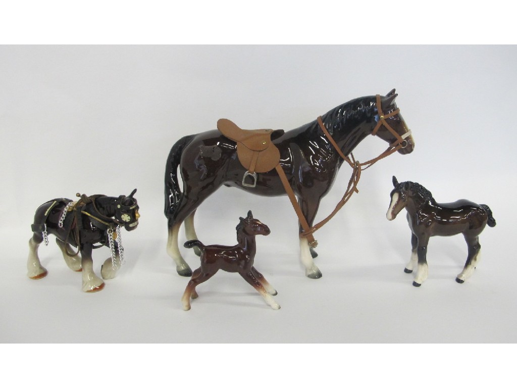 Appraisal: Beswick foal and three other horse figures