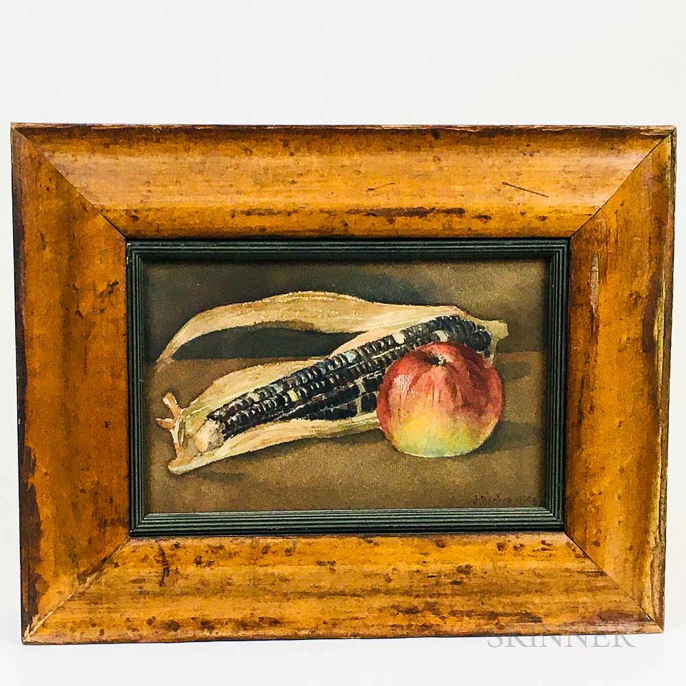 Appraisal: American School th Century Still Life with an Apple and