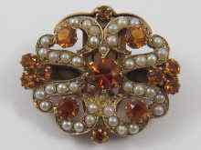 Appraisal: A yellow metal tests carat gold brooch set with pearls