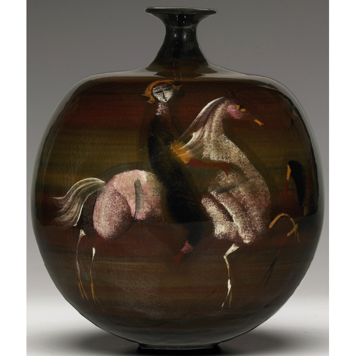 Appraisal: Polia Pillin vase figures and horses