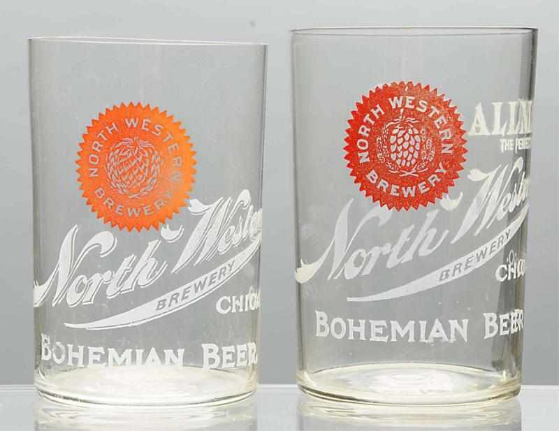 Appraisal: Lot of Northwestern Acid-Etched Beer Glasses Includes one All Malt