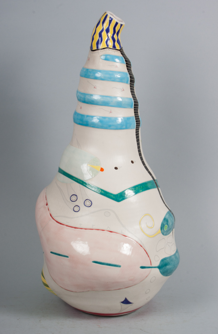 Appraisal: Kuzio ceramic sculpture Mark Kuzio American b Abstract glazed ceramic