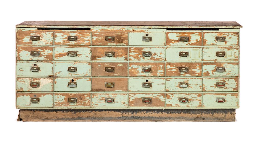 Appraisal: Drawer Apothecary in Old Paint Measures tall wide deep Good