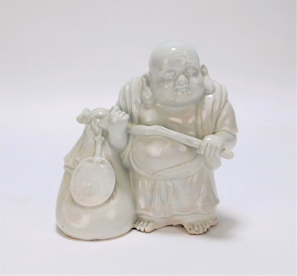 Appraisal: Chinese Blanc de Chine Porcelain Buddha Statue China Early th