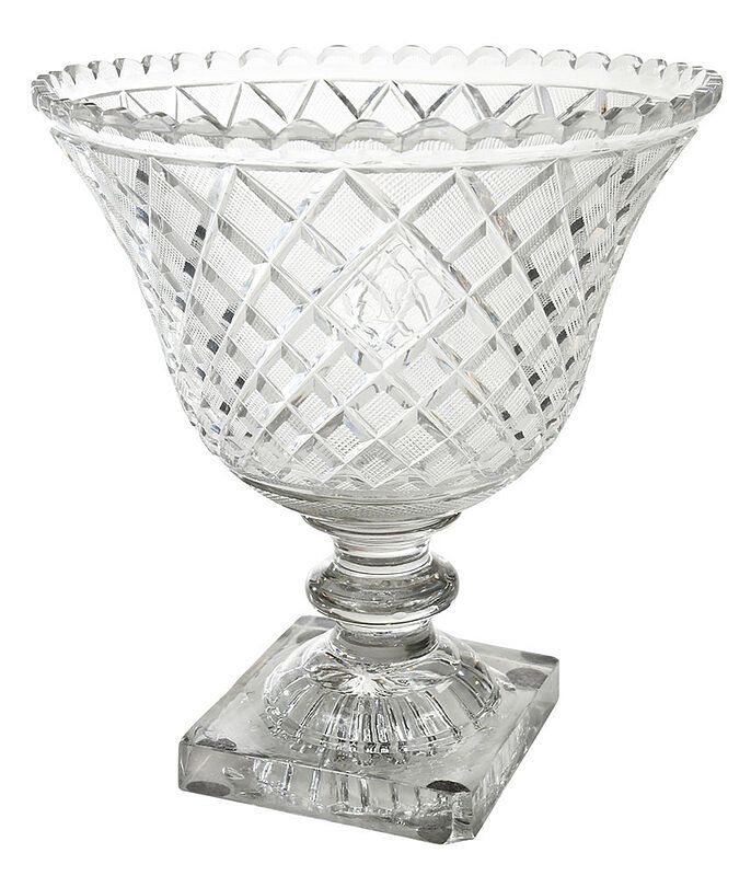 Appraisal: Anglo-Irish Cut Glass Urn Form Vase mid to late th