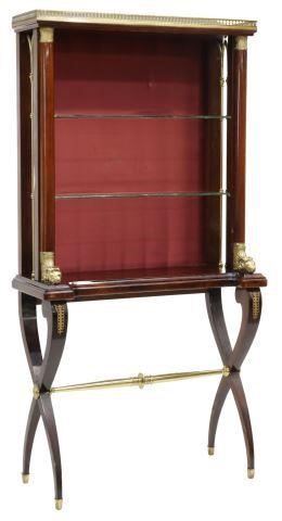 Appraisal: French Empire style mahogany open front vitrine th c having