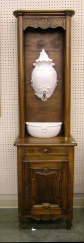 Appraisal: Country French style lavabo and stand with hanging water dispenser