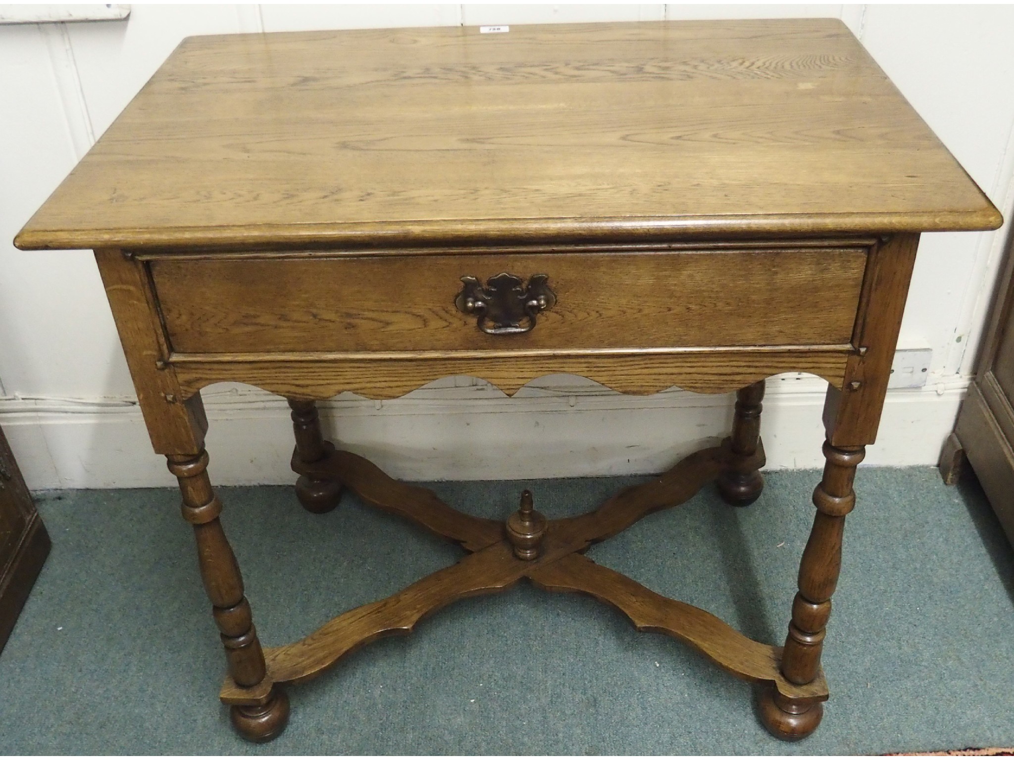 Appraisal: A th Century oak hall table with single drawer