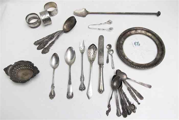 Appraisal: PIECE ASSORTED STERLING FLATWARE OTHER PIECES teaspoons one souvenir Five