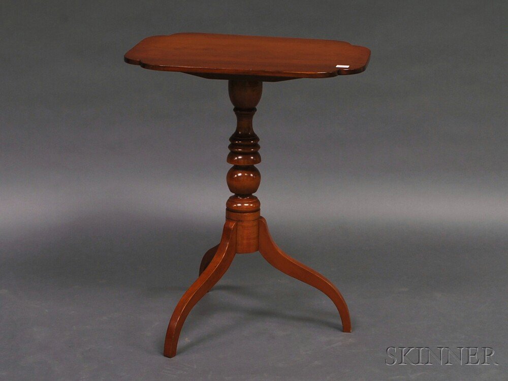 Appraisal: Classical Cherry Candlestand New England early th century the shaped