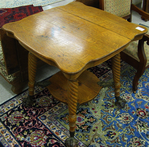 Appraisal: VICTORIAN OAK LAMP TABLE American c having a square top