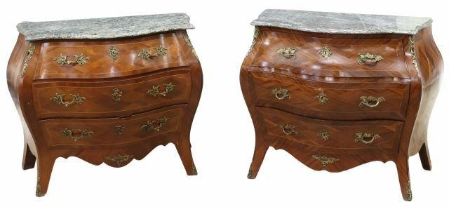 Appraisal: lot of French style bombe commodes early th c having