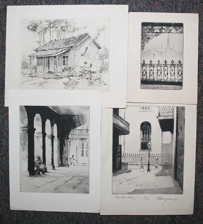 Appraisal: LONGABAUGH Charles Oglesby American - Etchings scenes of New Orleans