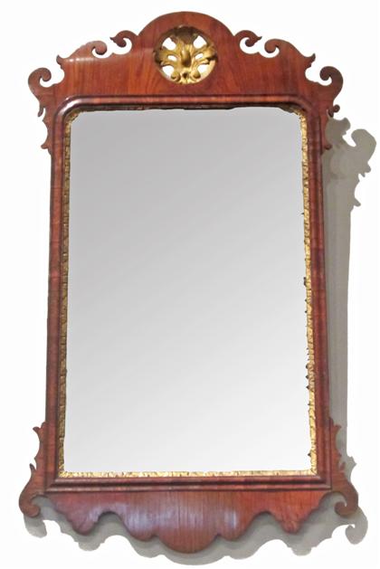 Appraisal: Mahogany and giltwood looking glass th th century