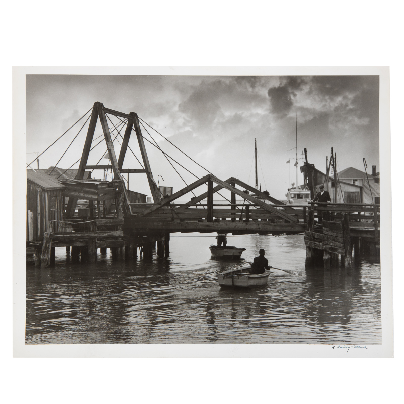 Appraisal: A AUBREY BODINE CRISFIELD DRAWBRIDGE American - Gelatin silver print