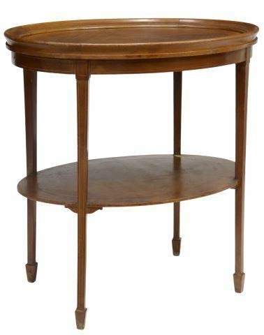 Appraisal: English Edwardian mahogany side table early th c matched veneers