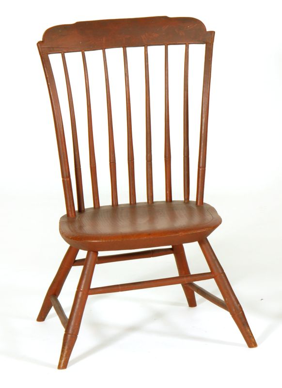 Appraisal: CHILD'S STEPDOWN WINDSOR CHAIR Early th CenturyIn red paint Slightly