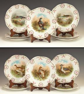 Appraisal: Twelve Piece Bavarian Porcelain Game Set th c six with