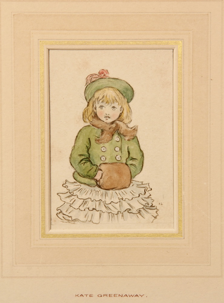 Appraisal: KATE GREENAWAY UK - - Girl with a Muff graphite