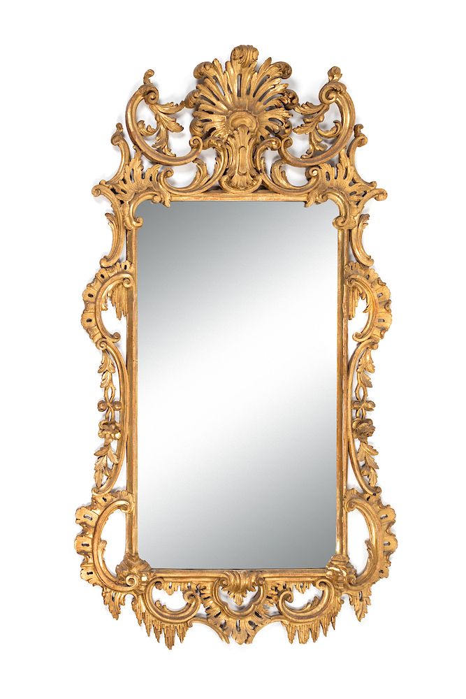 Appraisal: A George III Style Oval Giltwood Mirror A George III