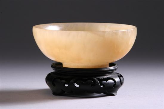 Appraisal: CHINESE CAF -AU-LAIT JADE BOWL - in diam PROVENANCE Private