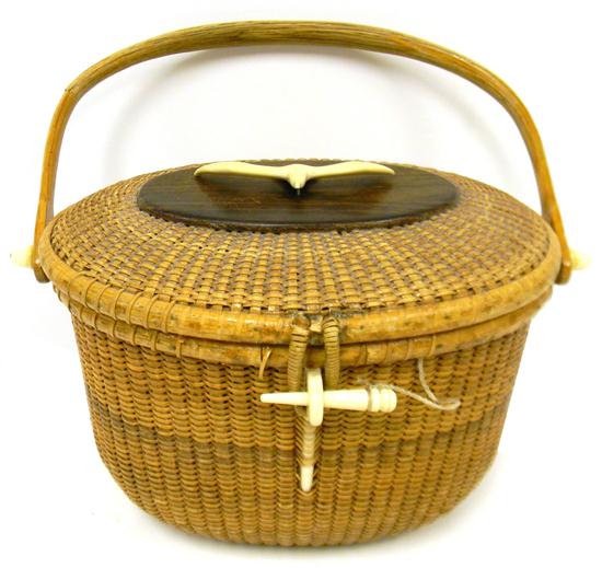 Appraisal: th C Nantucket basket made by Stephen Gibbs with signed