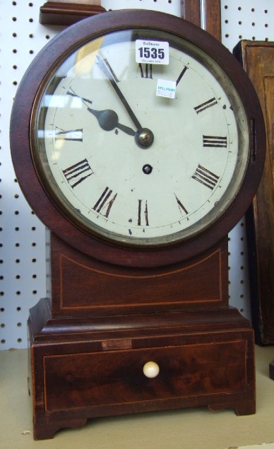 Appraisal: A mahogany and line inlaid mantel clock th century with