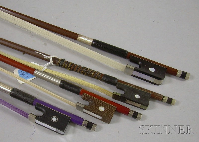 Appraisal: Four Violin Bows various makers and mounts