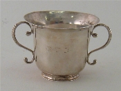 Appraisal: A Channel Islands silver christening cup maker s mark very