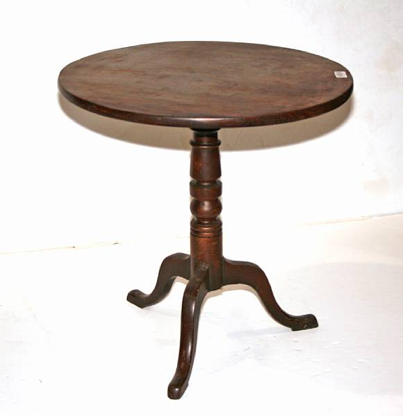 Appraisal: A late George III mahogany tilt top tea table first