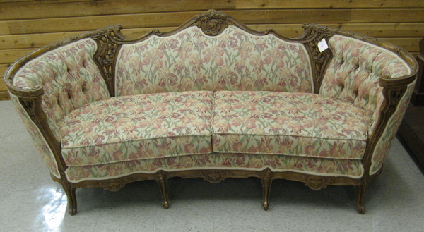 Appraisal: LOUIS XV STYLE SOFA American mid th century having a