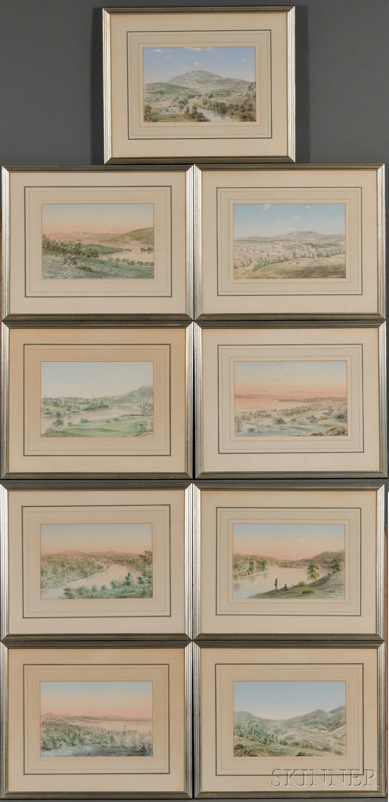 Appraisal: Julius O Montalant Philadelphia - Lot of Nine Framed Vermont