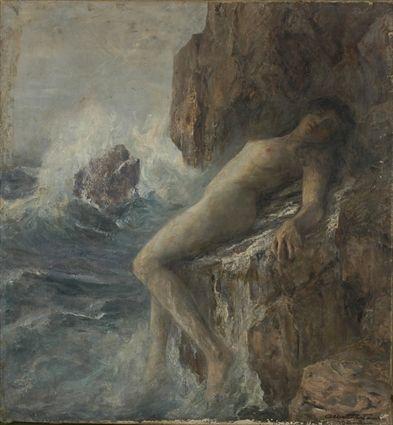 Appraisal: European School th C Maiden Stranded on Rocks Oil on