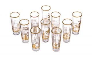 Appraisal: A SET OF TEN CORDIAL GLASSES AFTER POTEMKIN GLASS FACTORY