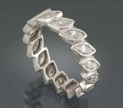 Appraisal: A Ladies' Marquis Diamond Platinum Eternity Band Platinum ring set