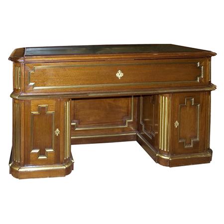 Appraisal: Louis XVI Style Brass Mounted Mahogany Desk Estimate -