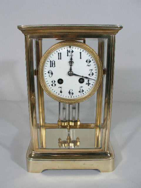 Appraisal: Antique Japy Freres French Mantle Clock ca heavy brass frame