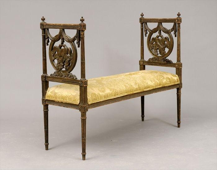 Appraisal: Louis XVI-Style Giltwood Bench x x in