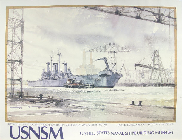 Appraisal: Military print of the United States Naval Shipbuilding Museum from