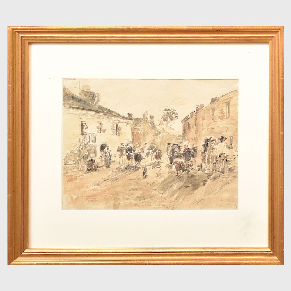 Appraisal: Eug ne Boudin - Village Breton - Foire Eug ne