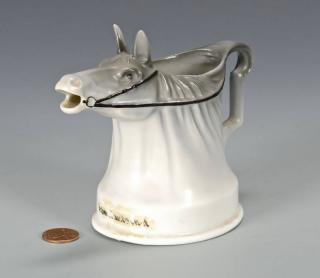 Appraisal: Royal Bayreuth Horse Creamer Rare Royal Bayreuth figural grey horse