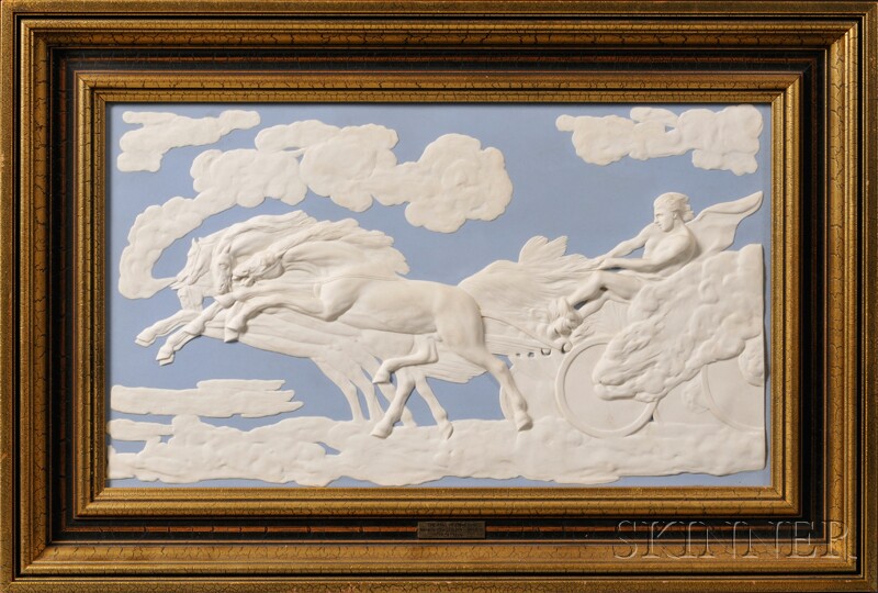 Appraisal: Modern Wedgwood Solid Blue Jasper The Fall of Phaeton Plaque