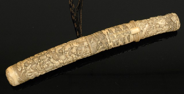 Appraisal: A JAPANESE IVORY PRESENTATION TANTO DAGGER Meiji Period - The