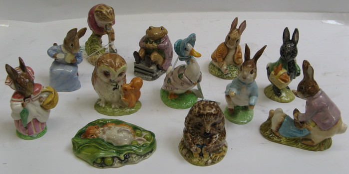 Appraisal: BESWICK PORCELAIN BEATRIX POTTER MINIATURES pieces including Peter Rabbit -