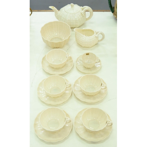 Appraisal: A Belleek Tridacna tea service - teapot and cover cm